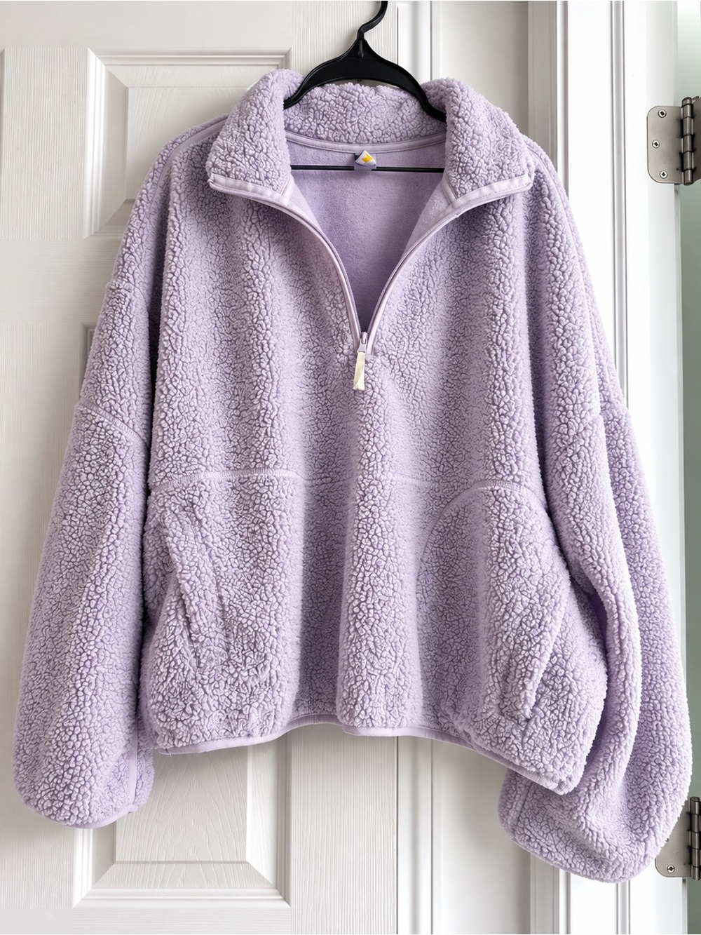 Old Navy Lavender Sherpa Half-Zip Turtleneck Pullover